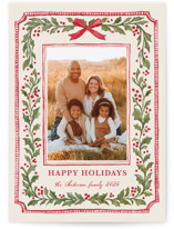 Classic Holly Elegance Holiday Photo Cards