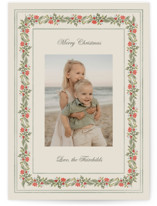 merry frame greenery Holiday Photo Cards