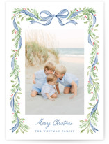 Striped Bow Holiday Photo Cards