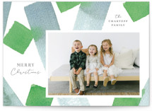Abstract Watercolor Holiday Photo Cards