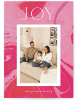 Marbled Candycane Holiday Photo Cards