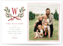 Holly Monogram Holiday Photo Cards