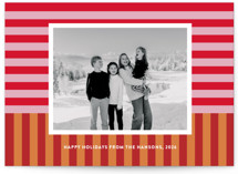 Festive Stripes Holiday Photo Cards