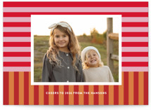 Festive Stripes Holiday Photo Cards
