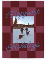 Cozy Checkers Holiday Photo Cards