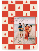 Checkered Trees Holiday Photo Cards