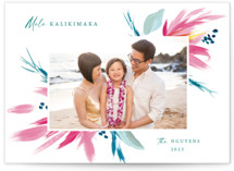Island Flowers Holiday Photo Cards