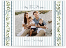 Stripe Ribbon Holiday Photo Cards