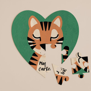 Jungle Tiger 12-Piece Custom Heart Puzzle