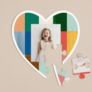 Color Blocking 12-Piece Custom Heart Puzzle