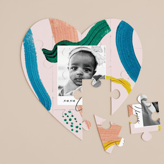 Painterly 12-Piece Custom Heart Puzzle