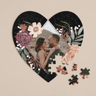 Peony Crush 60-Piece Custom Heart Puzzle