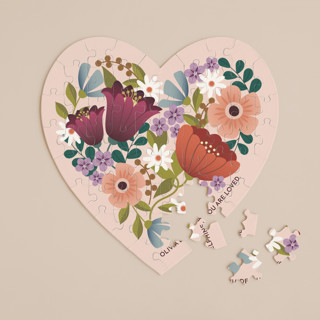 Floral Heart 60-Piece Custom Heart Puzzle