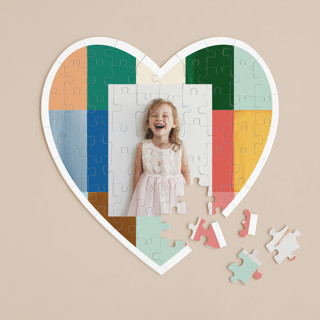 Color Blocking 60-Piece Custom Heart Puzzle