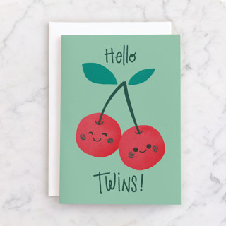 Cherry pair Individual New Baby Greeting Cards