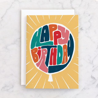 Retro Balloon Individual Birthday Greeting Cards
