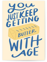 Butter With Age Individual Birthday Greeting Cards