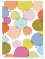 balloon party Individual Birthday Greeting Cards