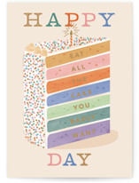 indulge and be happy Individual Birthday Greeting Cards
