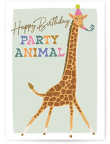 party animal Individual Birthday Greeting Cards