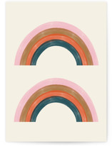 Double Vintage Rainbow Individual Blank Greeting Cards