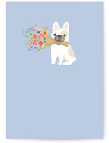 Frenchie Flowers Individual Blank Greeting Cards