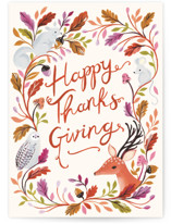Thankful forest Individual Seasonal Greeting Cards
