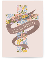 Floral Cross. Individual Seasonal Greeting Cards