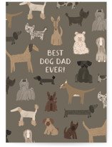 Best Dog Dad - Hand Painted Pups Individual Father's Day Greeting Cards