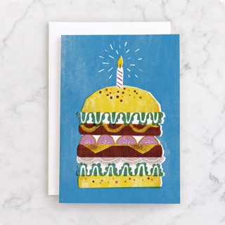 Birthday Burger Individual Masculine Birthday Greeting Cards