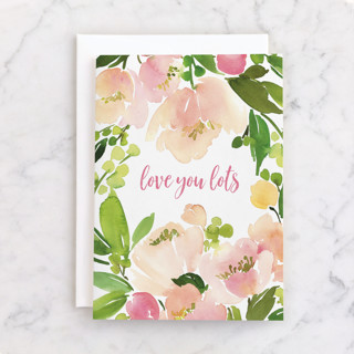 Peach Floral Watercolor Individual Feminine Birthday Greeting Cards