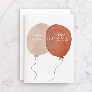 Venn Balloons Individual Feminine Birthday Greeting Cards