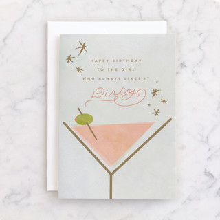 dirty birthday martini Individual Feminine Birthday Greeting Cards