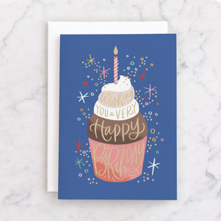Cupcake Confetti Individual Feminine Birthday Greeting Cards