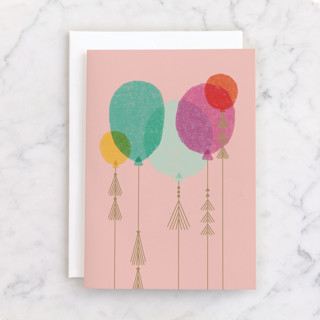 Gold Tassles Individual Feminine Birthday Greeting Cards