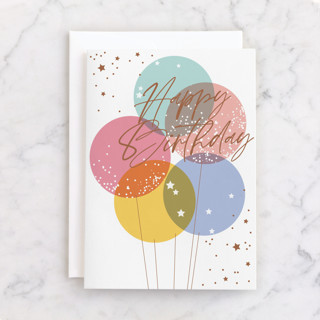 Balloon Bunch Individual Feminine Birthday Greeting Cards