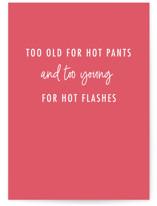 Too Old and Too Young Individual Feminine Birthday Greeting Cards
