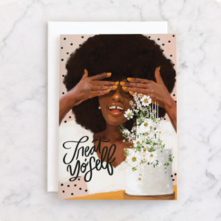 Treat Yo'self Individual Feminine Birthday Greeting Cards