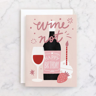 Wine Not Individual Feminine Birthday Greeting Cards