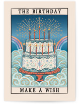 Tarot Birthday Cake Wish Individual Feminine Birthday Greeting Cards