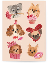 pawty pawty Individual Feminine Birthday Greeting Cards