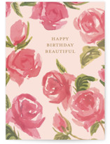 Pretty Roses Individual Feminine Birthday Greeting Cards