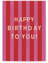 Birthday Stripes Individual Feminine Birthday Greeting Cards