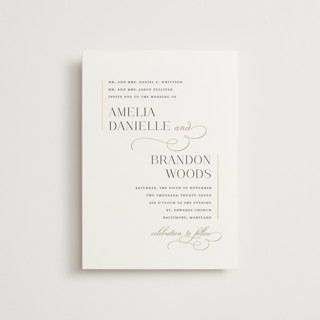 Elegant Flourish Foil-Pressed Petite Wedding Invitations