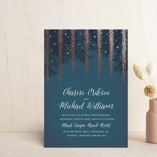 Strands Of Lights Foil-Pressed Petite Wedding Invitations