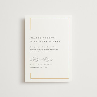 Gilded Border Foil-Pressed Petite Wedding Invitations
