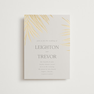 Gilded Palm Foil-Pressed Petite Wedding Invitations