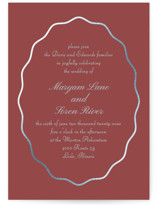 Scallop Frame Foil-Pressed Wedding Invitations