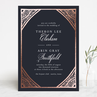 Deco Corners Foil-Pressed Wedding Invitations