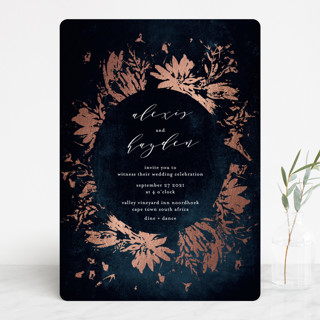 Pressed Flowers Foil-Pressed Wedding Invitations